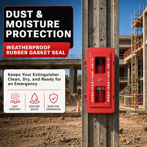 No Hassle Heavy Duty Weatherproof Fire Extinguisher Cabinet Fits 10 15 20 Lb Rock Solid Rust Proof Pvc Outdoor Storage Hangs Easy With Hardware And Bold Safety Decal Ready When You Need It