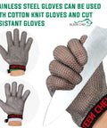 Stainless Steel Cut Resistant Glove For Meat Handling And Food Prep Tough As Nails Heavy Duty Chainmail Butcher Glove With Knife