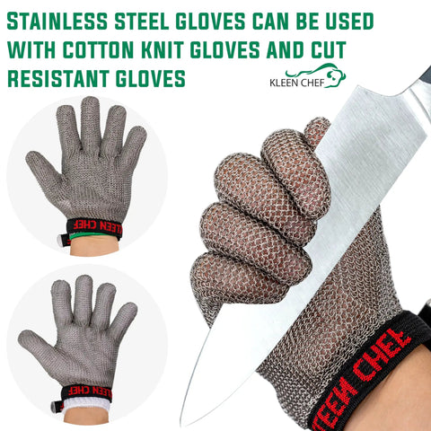Stainless Steel Cut Resistant Glove For Meat Handling And Food Prep Tough As Nails Heavy Duty Chainmail Butcher Glove With Knife