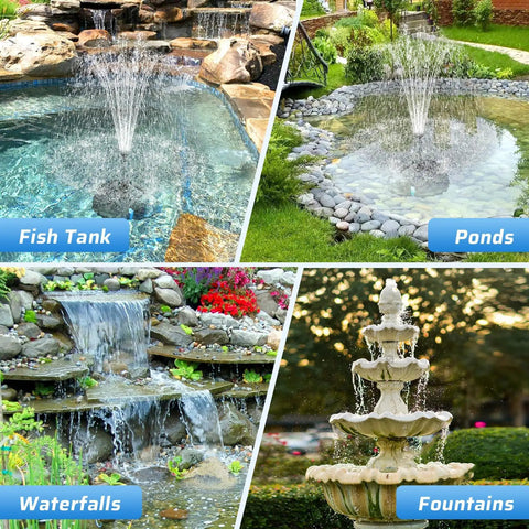 Pond Filter Box With U-V Clarifier And 660GPH Fountain Pump Kit For 1180 Gal Ponds, Koi Ponds, Waterfalls And Aquariums showcasing uses