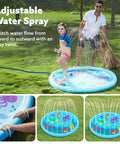 60 Inch Splash Pad Water Toy For Kids And Toddlers, Slip-Resistant Sprinkler Mat For Pool Or Backyard with adjustable spray