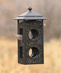 Fly-Thru Wild Bird Feeder With Two Feeding Stations 2 Lb Capacity For Black-Oil Sunflower Seeds Outdoor Bird Feeder For Clinging Birds