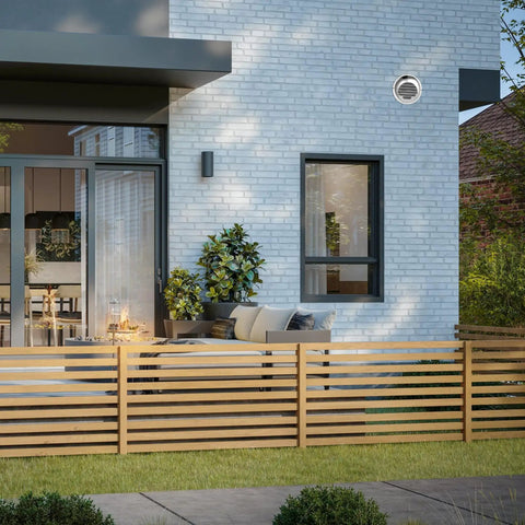 House exterior with a 4 Inch Wall Vent Cover With Screen Mesh Made Of Stainless Steel Round Exterior Exhaust Vent For Outdoor Dryer