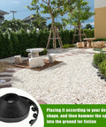 Landscape garden with 2-Inch By 200-Foot Landscape Edging Kit With 120 Spikes And 10 Connectors, edging coil in front