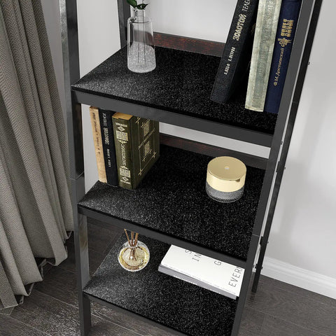 Bookshelf with Black Glitter Peel And Stick Wallpaper Self Adhesive Vinyl Roll 15.7x354 Inches 38.75 Sq Ft on shelves