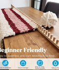 47 Inch Chunky Blanket Loom Adjustable Size For Thick Blankets And Scarves No Needles Required Beginner Friendly No Fuss Easy DIY Craft Kit Gift shown on wooden table.