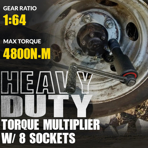 Heavy Duty Torque Multiplier Wrench Set With 24mm To 38mm Cr-V Sockets, 4800 Nm Max Torque, 3540 Ft Lb, Lug Nut Remover For Semi Trucks And RVs