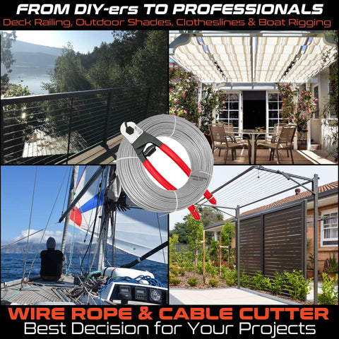 Heavy Duty Stainless Steel Wire Rope Cutter For One Eighth Inch Cable And 400 Ft Deck Railing Hardware 8 Inch Cutter