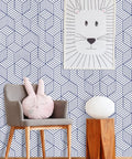 Geometric Hexagon Peel And Stick Wallpaper Blue And White Self Adhesive Vinyl Film For Home Decor Removable Contact Paper on wall