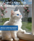 Heavy Duty Pet Proof Window And Door Screen Replacement Mesh 48 Inch Wide 99 Inch Long Vinyl Coated Polyester Netting with cat view