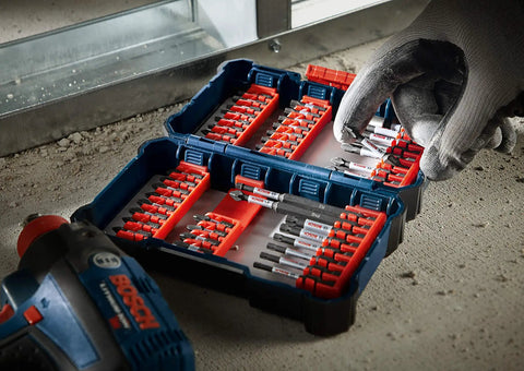 44 Piece Impact Tough Screwdriver Bit Set in Custom Case System with Xtended Torsion Zone for 10X Longer Bit Life on job site