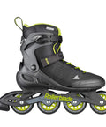 Zetrablade Elite Mens Adult Fitness Inline Skates For Beginners To Intermediate Black And Lime side view on white background