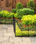 38 Inch High Arched Decorative Garden Fence With Plastic Stakes For Easy Assembly 10 Feet Long Rustproof Metal Wire Border Fence installed in garden