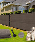 Heavy Duty Outdoor Fence Privacy Screen 4x32 Ft With Breathable HDPE Fabric for patio yard with grommets and zip ties included, brown