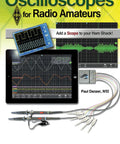 Book cover of 'Oscilloscopes for Radio Amateurs' featuring oscilloscope display and probes, ideal for radio enthusiasts.