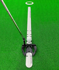 Three In One Alloy Steel Golf Putting Aid Set with alignment rail on green for precision distance control and instant feedback.