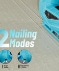 Heavy Duty 18 Gauge Cordless Brad Nailer And 3 In 1 Battery Powered Stapler showing two nailing modes on textured surface.