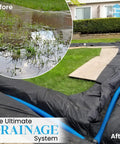 Installation of 8 Ounce Heavy Duty Geotextile Fabric for Landscaping And Erosion Control Non Woven Underlayment in French drain project