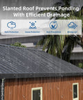 10x12 Ft Outdoor Storage Shed With Lockable Doors And Window Heavy Duty Metal Garden Shed slanted roof for drainage