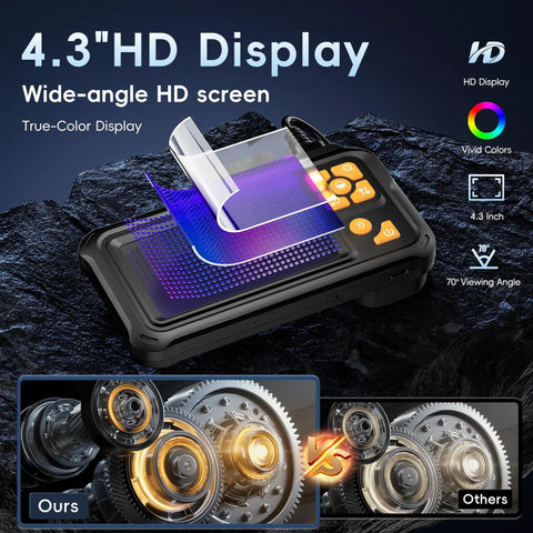 Hardcore 50Ft Endoscope Camera With Light, 1080P Borescope, 4.3 Inch IPS Screen display with vivid colors and HD viewing