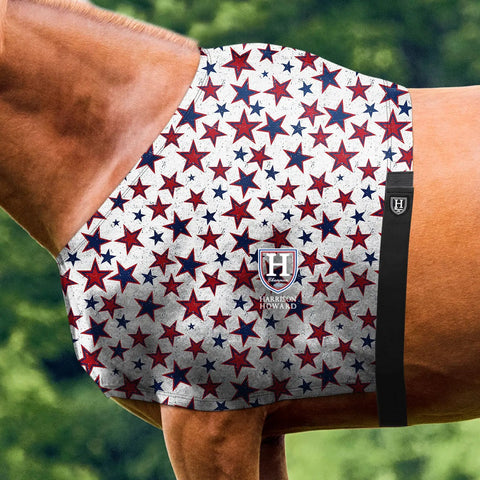 Breathable Elastic Horse Shoulder Guard Anti Rub Stretch Bib For Sensitive Skin Lightweight Comfortable Fit with Vivid Stars Print