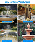 Solar Pond Filter With Fountain Pump Kit 8W Outdoor Pond Bird Bath Waterfall DIY Water Feature High Efficiency Filtration System
