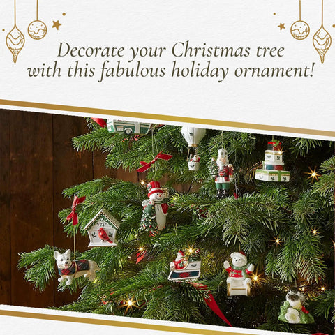 Christmas tree decorated with Hot Air Balloon Christmas Ornament For A Cozy Festive Vibe Durable Holiday Decor For Tree Mantel And Home Display, surrounded by various holiday ornaments.