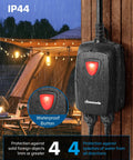 Outdoor Dimmable String Light Dimmer with 100 Foot Control Range Weatherproof 125V Dimmer Switch in rainy setting