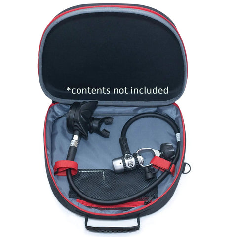 Open Scuba Regulator Gear Bag With Hybrid Ultra-Protection Pro-Grade Molded EVA Foam Hard Shell Lid and padded sides, contents not included