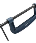Heavy Duty 8 Inch G Clamp Built Like A Tank With Resilient Iron Frame And Ridiculous 1700 Pound Grip Featuring Smooth Acme Threads And Flexible Jaw Pads For Any Knuckle Busting Shop Or Welding Gig, detailed view.