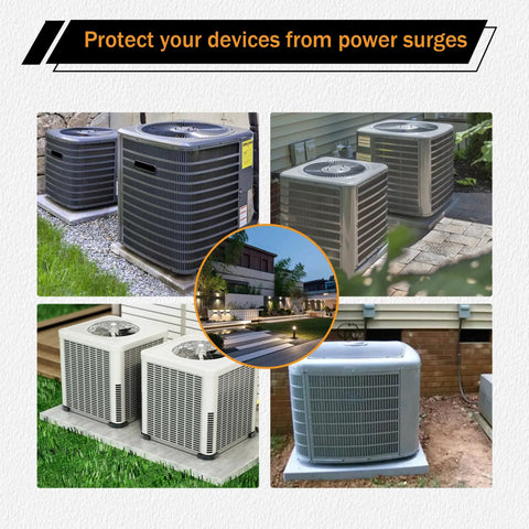 HVAC units equipped with 120 240 VAC Universal HVAC Surge Protector With TPMOV Tech Waterproof Enclosure Three Mode Protection L-G L-L L-N