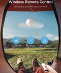 Portable Camping Fan With 8000mAh Battery, Rechargeable Tent Fan With Remote, Detachable Blades And Hanging Hook in tent