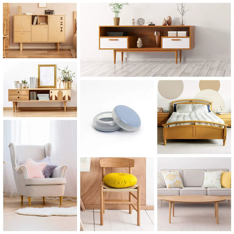Round Furniture Sliders 1 1/8 Inch Glides 16 Pack PTFE Bottom Shields hardwood chairs and tables, with stylish furniture.