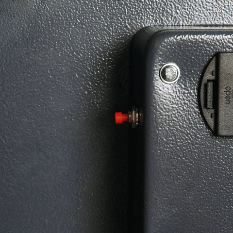 Close-up view of the inside lock mechanism of the Digital Drop Safe Money Drop Box With Front Deposit Slot, Steel Security Safe With LED Keypad.