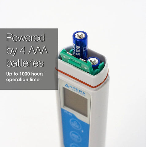 Waterproof EC60 Pocket Conductivity Tester Kit With Replaceable Platinum Black Sensor, powered by 4 AAA batteries