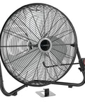 20 Inch Black High Velocity Wall Mount Fan With Pivoting Head, Three Speed Settings, Converts From Wall Mount To Floor Fan