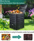 Big 120 Gallon Outdoor Compost Bin With Snap On Top Lid And Aeration System Lightweight Easy Assembly Tumbler in garden