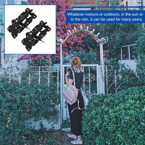 Image of Two Pack Heavy Duty Gate Hinges Built Tough Rock Solid Heavy Lifters With Rust Resistant Stainless Steel for outdoor gates.