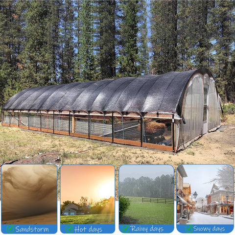 40 By 50 Feet Black Shade Cloth Mesh Tarp With Grommets For Outdoor Patio Garden Carport Chicken Coops Backyards Plant Cover Ninety Percent Shade Coverage Heavy Duty Sun Shade Netting over greenhouse