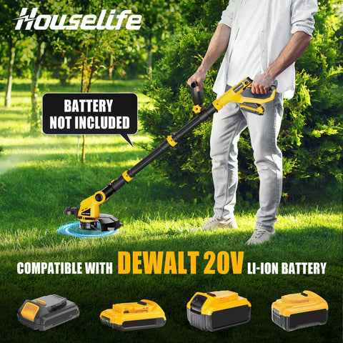 3 In 1 Cordless String Trimmer Tool Only, 12 Inch Auto Feed Weed Eater, Lightweight Electric Weed Wacker And Edger In Use On Lawn