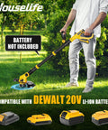 Man using Cordless Weed Trimmer And Leaf Blower Combo For Your Yard And Garden, Yard Work Ready, Tool Only, 12 Inch Auto Feed Trimmer, Lightweight Weed Eater And Edger, No Battery Included, Works With 20V Max Battery System in garden.