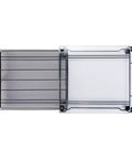Top view of Space Saving K Cup Drawer Organizer With Glass Top Holds 42 Coffee Pods, mesh drawer extended, fits under coffee maker.
