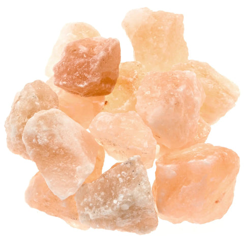 Loose pink Himalayan salt rocks for Himalayan Salt Chip Bowl Lamp With Dimmer Switch Hand-Carved Stone Salt Lamp On Premium Wood Base Cozy Warm Glow For Chill Vibes And Relaxation Great Gift For Any Occasion.