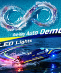 Speeding 14 Inch Fast RC Boat For Kids And Adults 20 Plus MPH Remote Speed Boat With Dual 1200mAh Batteries LED lights on water