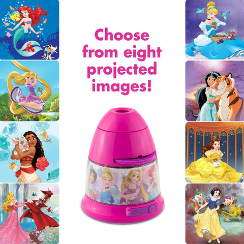 Princess Night Light Projector With Eight Princess Images, USB Plug In LED Nightlight For Kids, Wall Or Ceiling Projection Up To 12 Feet, Easy Image Wheel, Battery Back Up, Ideal For Bedroom Nursery Hallway Playroom