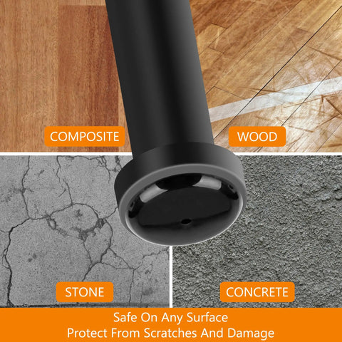 Rugged Wrought Iron Patio Furniture Foot Caps Scratch Resistant Scuff Guards For Metal Chairs on wood, concrete, stone, composite surfaces.