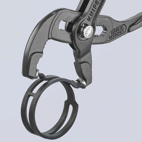 Hose Clamp Pliers For Click Clamps With Rotating Jaw Inserts, Push Button Quick Adjust, Lock In 15 Positions, Handles Tight Clamps