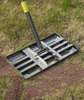 Heavy Duty Lawn Leveling Rake With A 6 Foot Handle That Makes Soil Smoothing A Breeze, Levels Dirt And Turf Like A Pro On Any Lawn