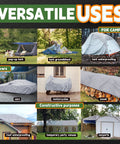 Blue Silver 4x4 Feet Waterproof Tarp Pack Of 2 Multipurpose Poly Tarp Cover used for tents, vehicles, wood, and roofing.