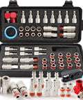 All In One 48 Piece Quick Connect Air Hose Fittings Kit With One Quarter Inch NPT Threads Includes Female And Male Couplers And Plugs